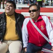 Marcial y su hijo, en la tribuna del Nemesio Diez